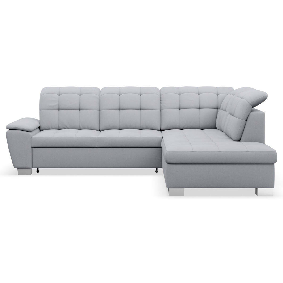 ECKSOFA Jamaal Hellgrau rechtsseitig - Hellgrau/Schwarz, Textil (258/212cm) - Selsey