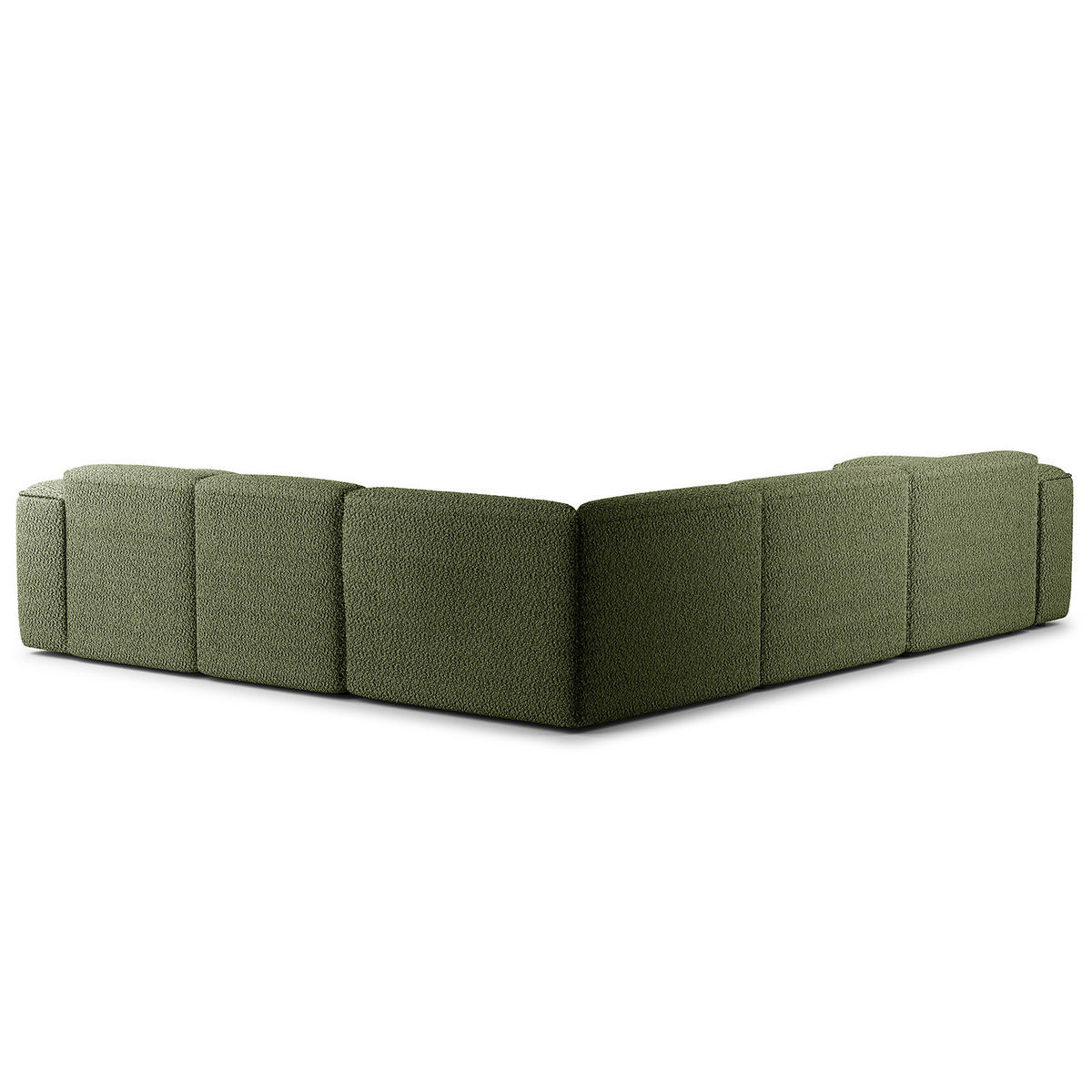 ECKSOFA mit Rundecke - Schwarz/Grün, Kunststoff/Textil (325/260cm) - home24