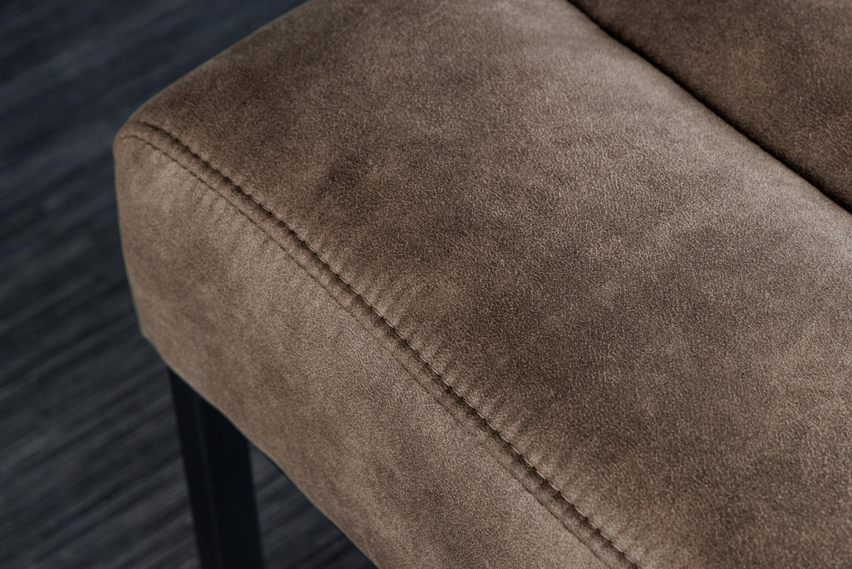SITZBANK PETIT BEAUTÉ Microfaser Taupe 110 cm - Taupe/Schwarz, Textil/Metall (108/40/40cm) - riess-ambiente