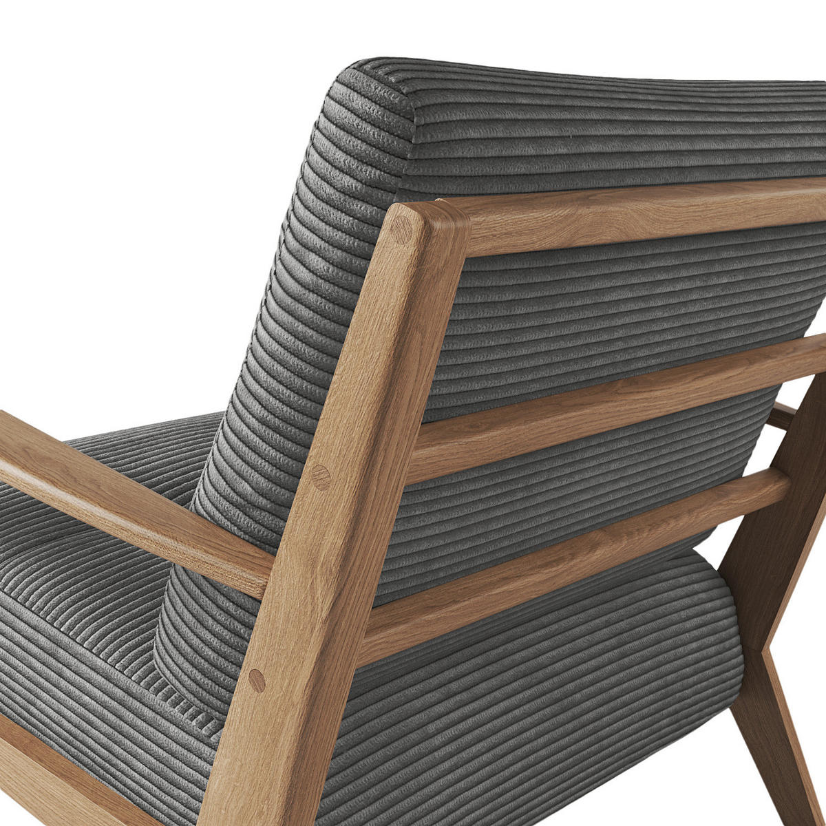 SESSEL - Eichefarben/Anthrazit, Eichenholz/Textil (83/80/75cm) - home24