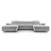 WOHNLANDSCHAFT Arborio Hellgrau 352/202/90 cm mit Schlaffunktion - Hellgrau/Schwarz, Textil/Metall (352/90/202cm) - AX Living