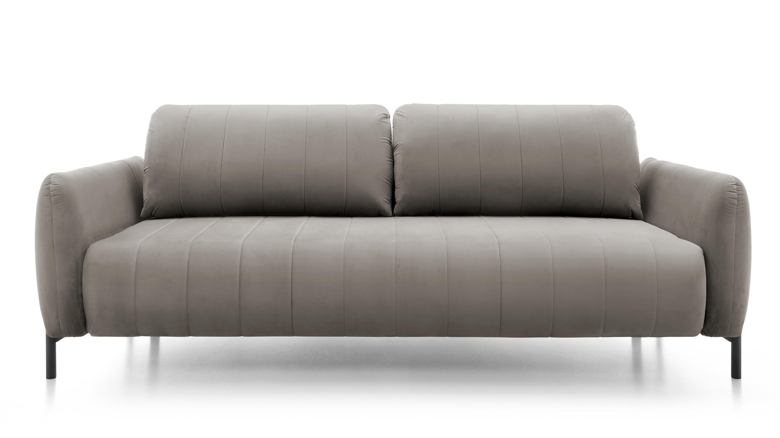 SCHLAFSOFA Neva Grau Velours 234 cm - Schwarz/Grau, Textil/Metall (234/90/100cm) - Selsey