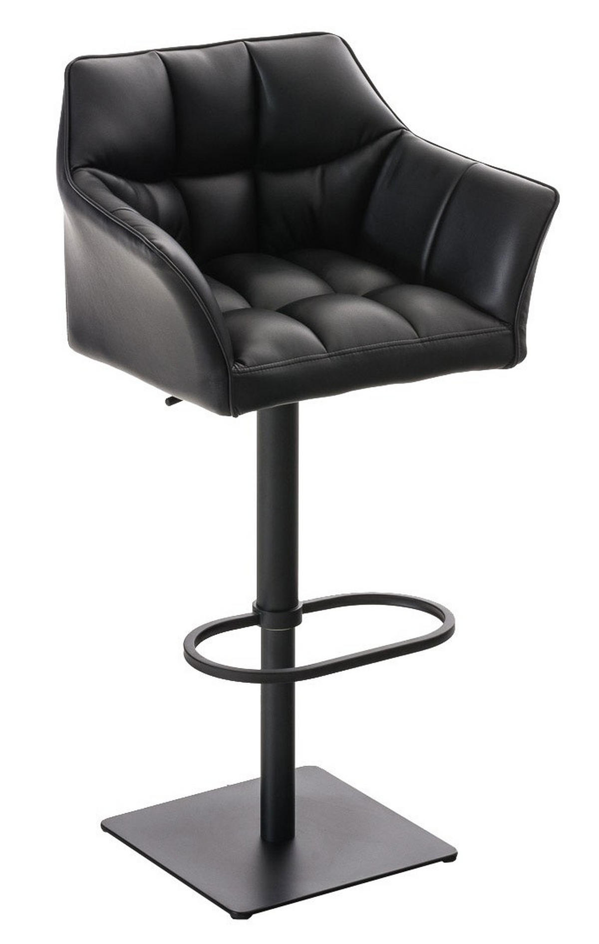 BARHOCKER Set Damaso 88x64x45 cm schwarz - Schwarz, Leder (64/88/45cm) - furnicato
