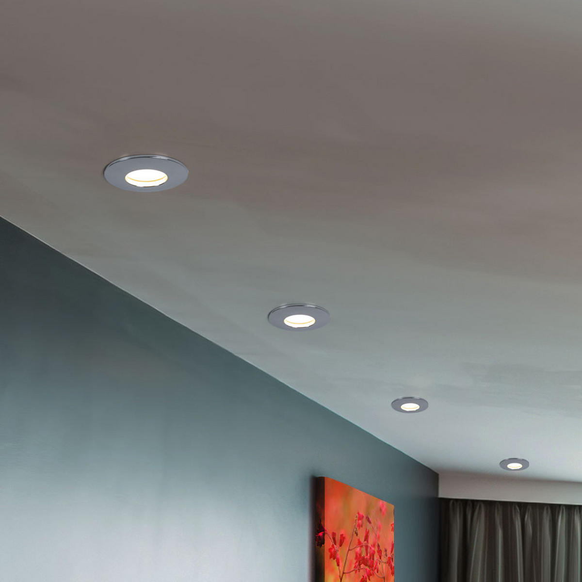LED EINBAULEUCHTE Chrom Silber - Silberfarben, Metall (8.3/8.3/3.5cm)