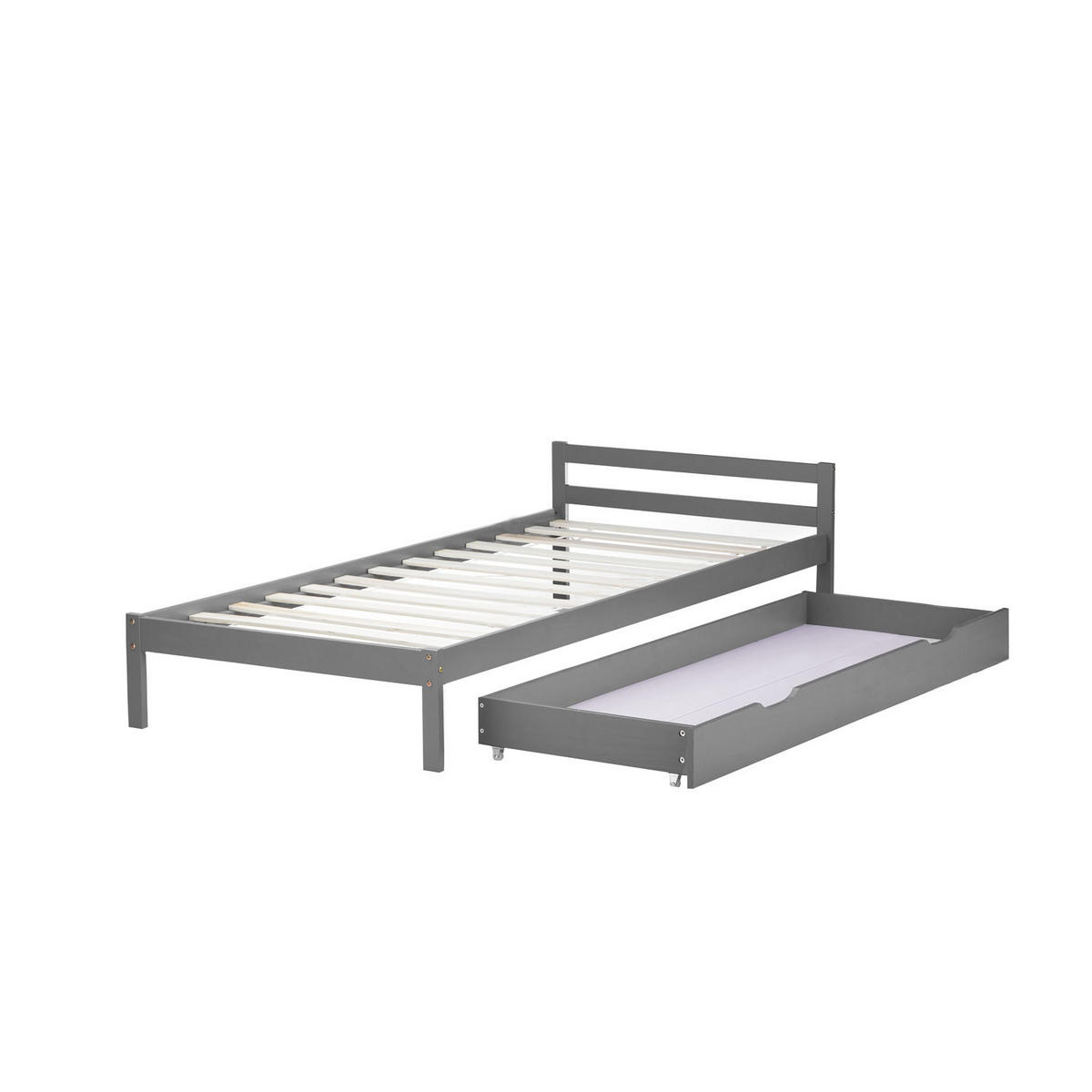 BETTSCHUBKASTEN Grau 173 x 63 - Grau, Holz - Homestyle4u
