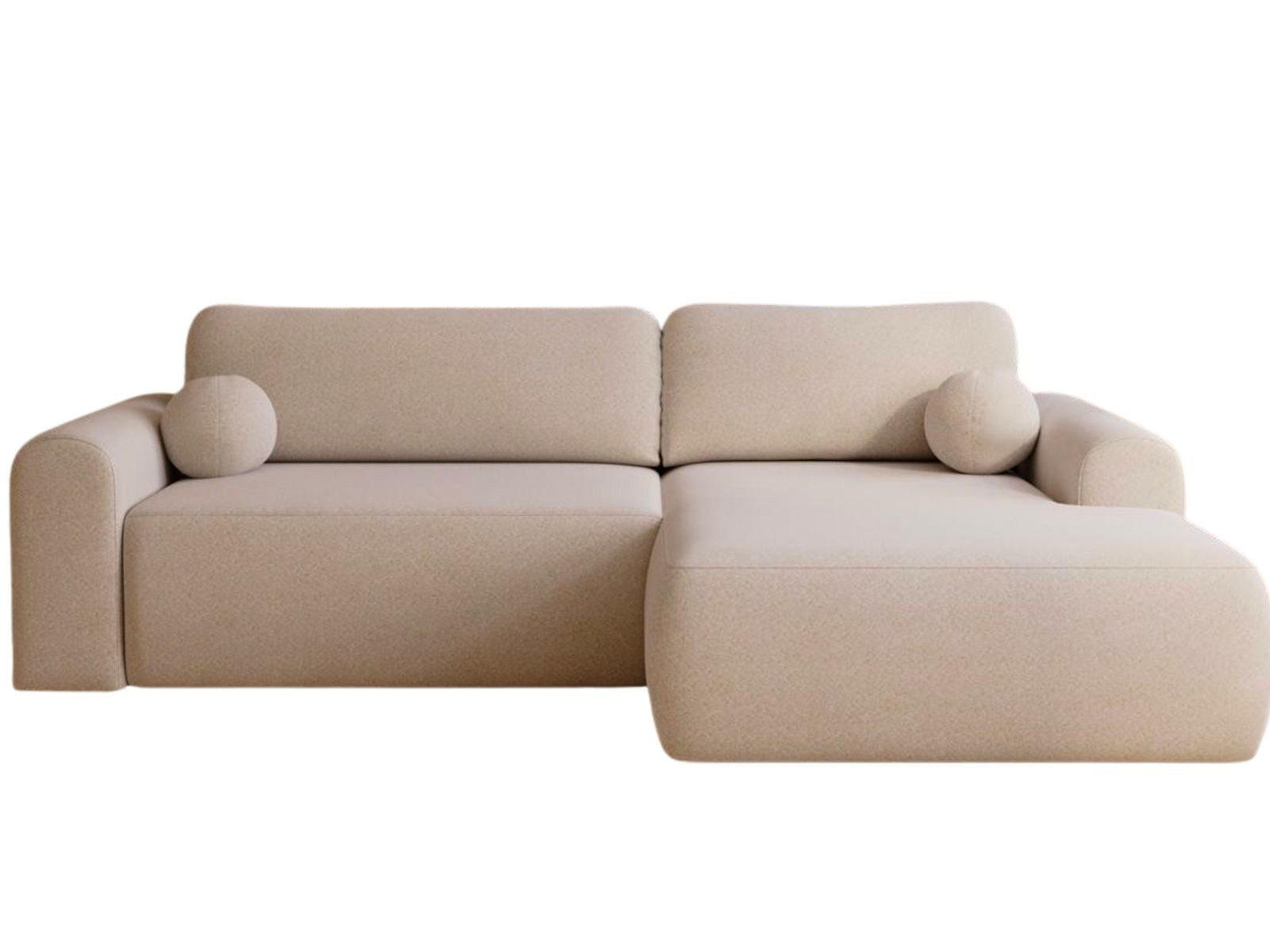ECKSOFA hellbeige rechts AURA - Ecru, Holzwerkstoff (257/177cm) - Compleo24