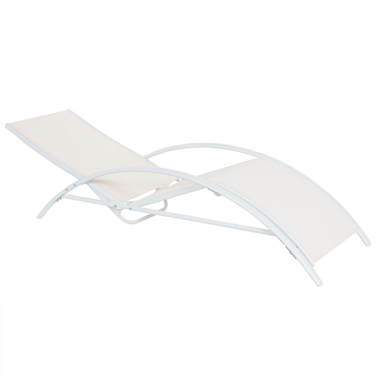 GARTENLIEGE beige Gaeta - Beige, Metall (60/93/170cm) - Beliani