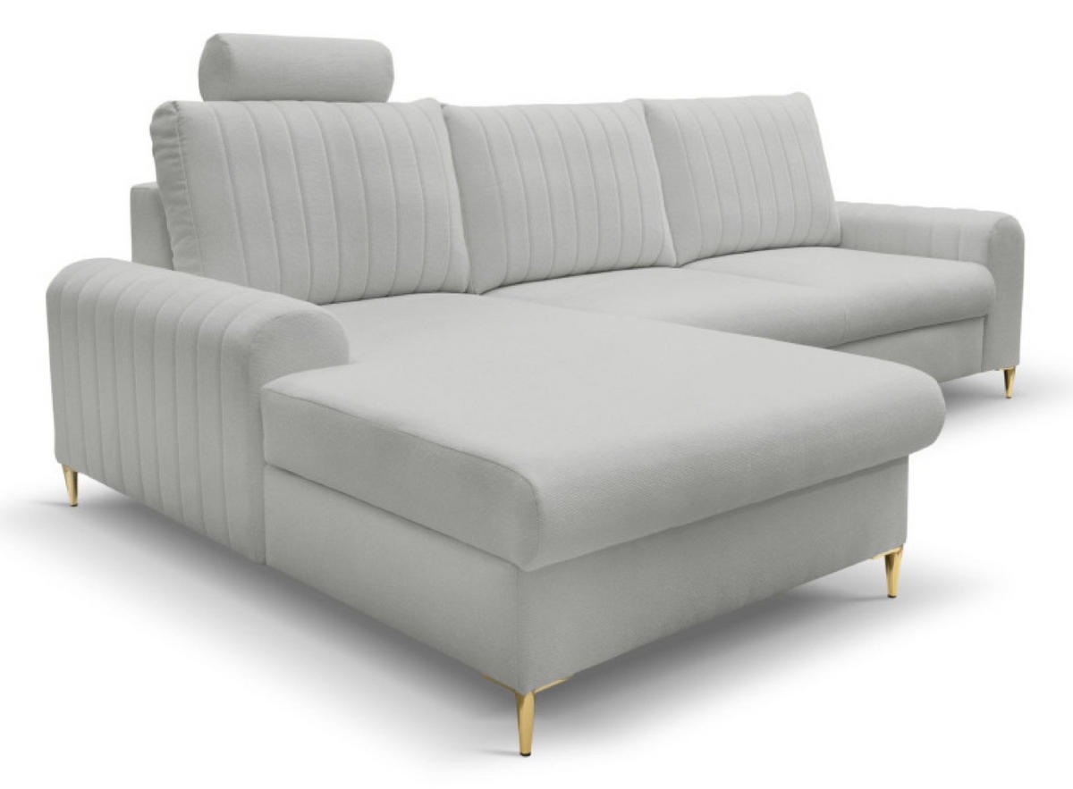 ECKSOFA Popiel Mango Mit Schlaffunktion Links - Grau, Textil (251/164cm) - Sepro Meble
