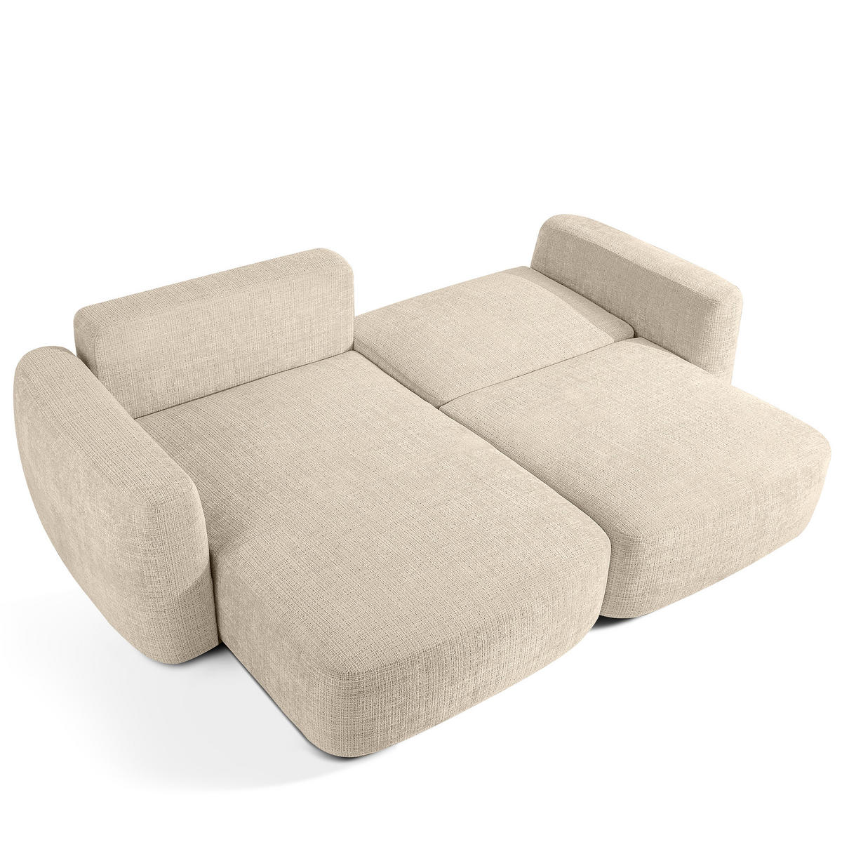 SITZGARNITUR ELOSA - Creme, Holz/Textil (245/85/165cm) - KONSIMO®