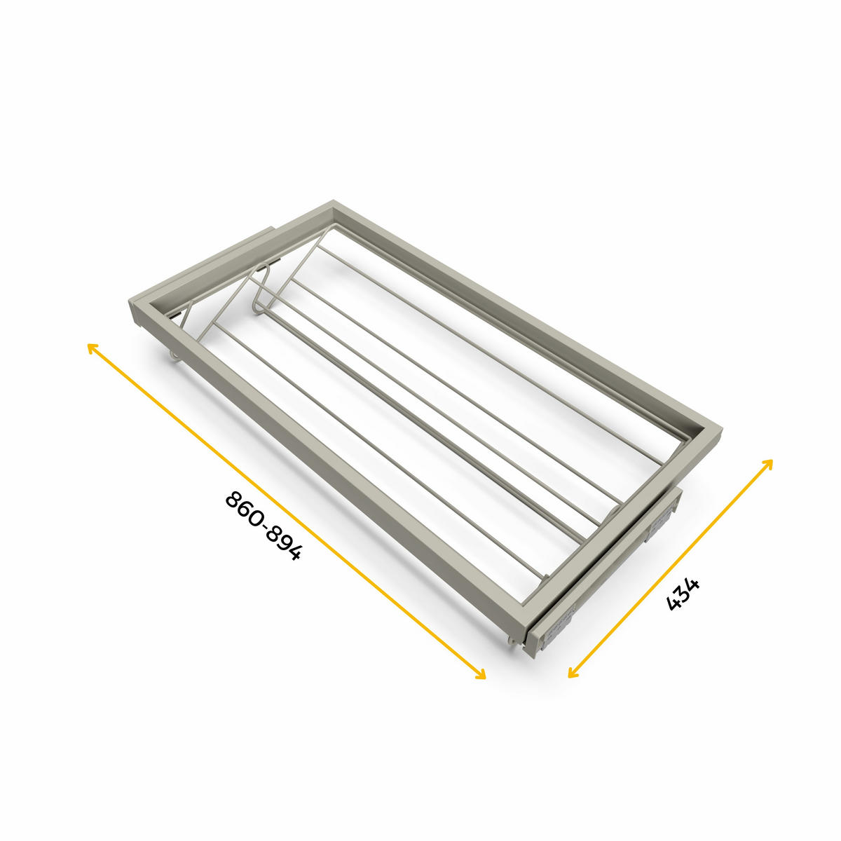 METALL SCHUH-REGAL set und Rahmen mit sanften Schließen Auszüge für Garderobe, verstellbar, Modul 900mm, Steingrau - Grau, Metall (100/15/52.5cm) - EMUCA