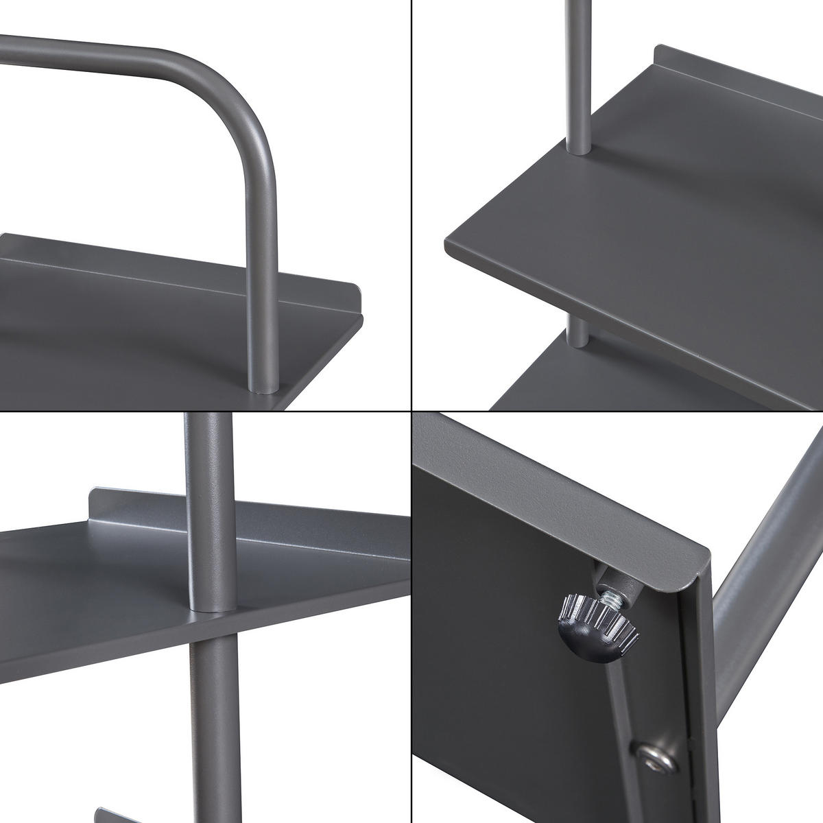 SKŘÍŇ NA BOTY Poytya - antracitová, kov (34/119/32cm) - [en.casa]