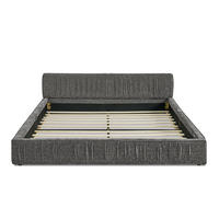 POLSTERBETT 160x200 cm Chenille Holzrahmen grau - Dunkelgrau, Kunststoff (160/200cm) - LEBENLANG