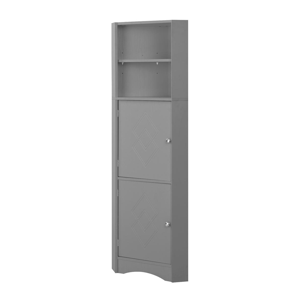 BADEZIMMERSCHRANK Eckschrank 36,5 x 36,5 x 155 cm Grau - Grau, Holzwerkstoff (36.5/155/36.5cm) - Beauniv