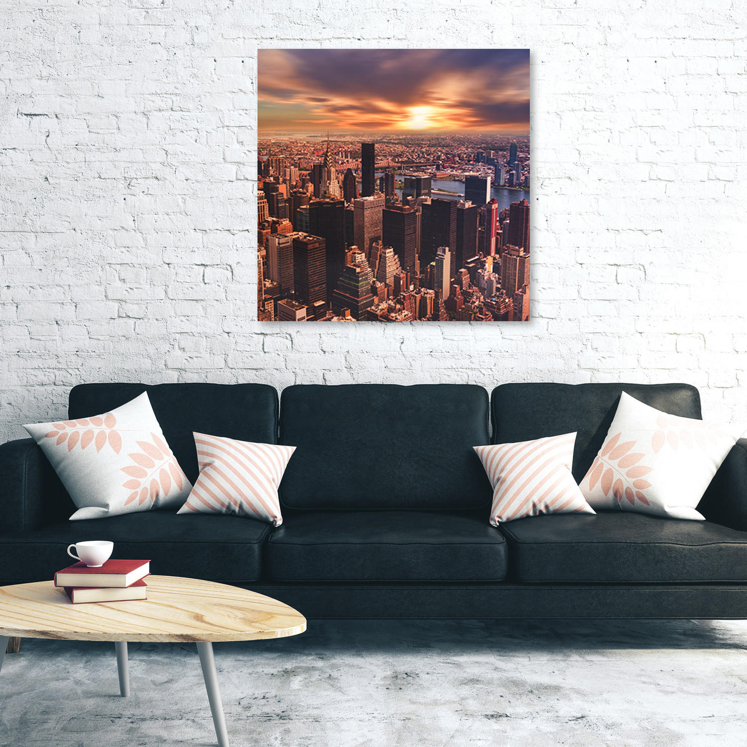 WANDBILD städte und architektur orange - Orange, Textil (50/50cm) - Feeby