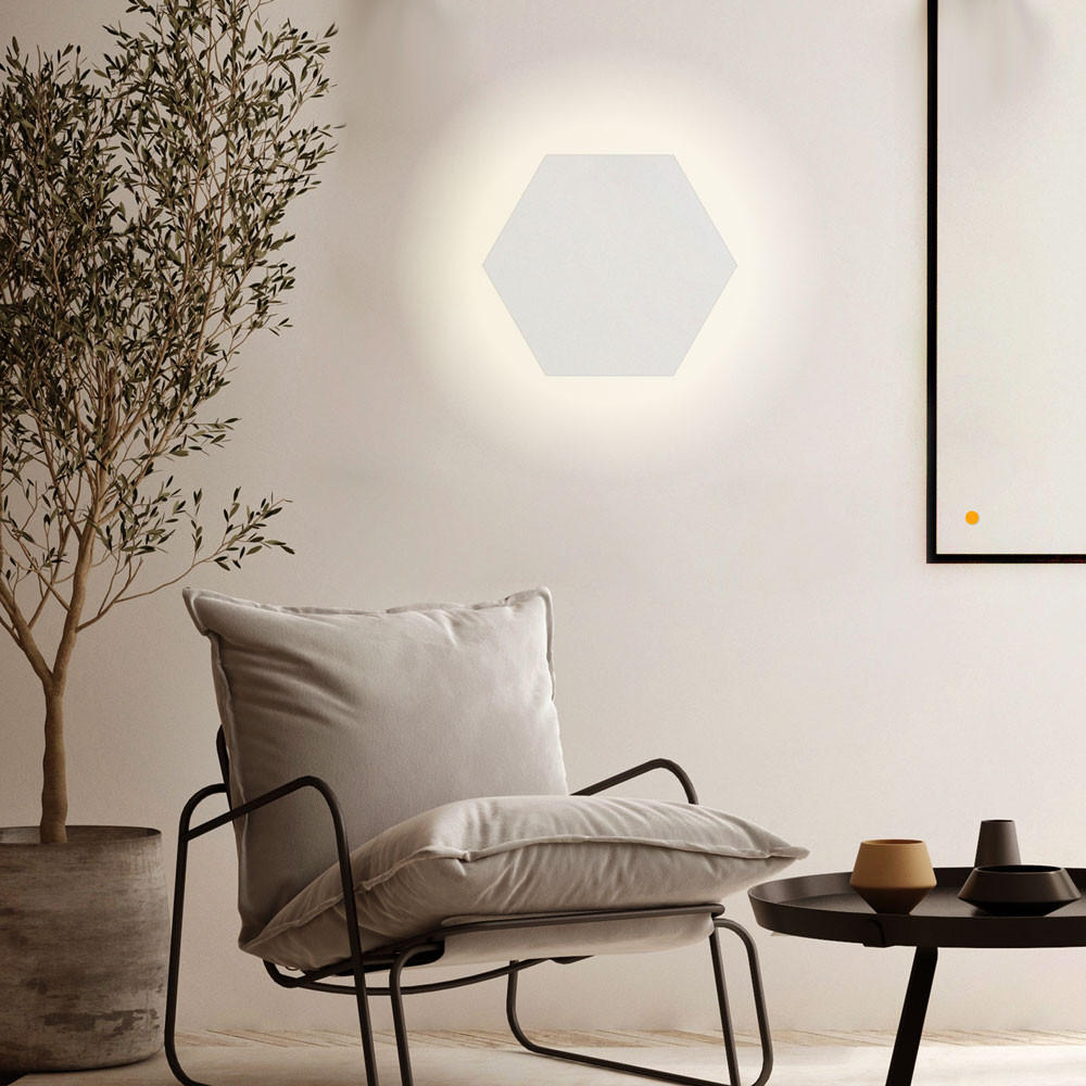 s.luce Led-Wandlampe Weiß 35x4.4x35 cm