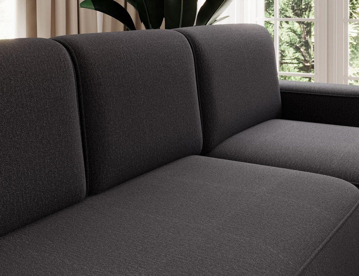 ECKSOFA RUMA - Dunkelgrau (Enjoy 05) - Dunkelgrau, Holzwerkstoff (285/180cm) - Möblo