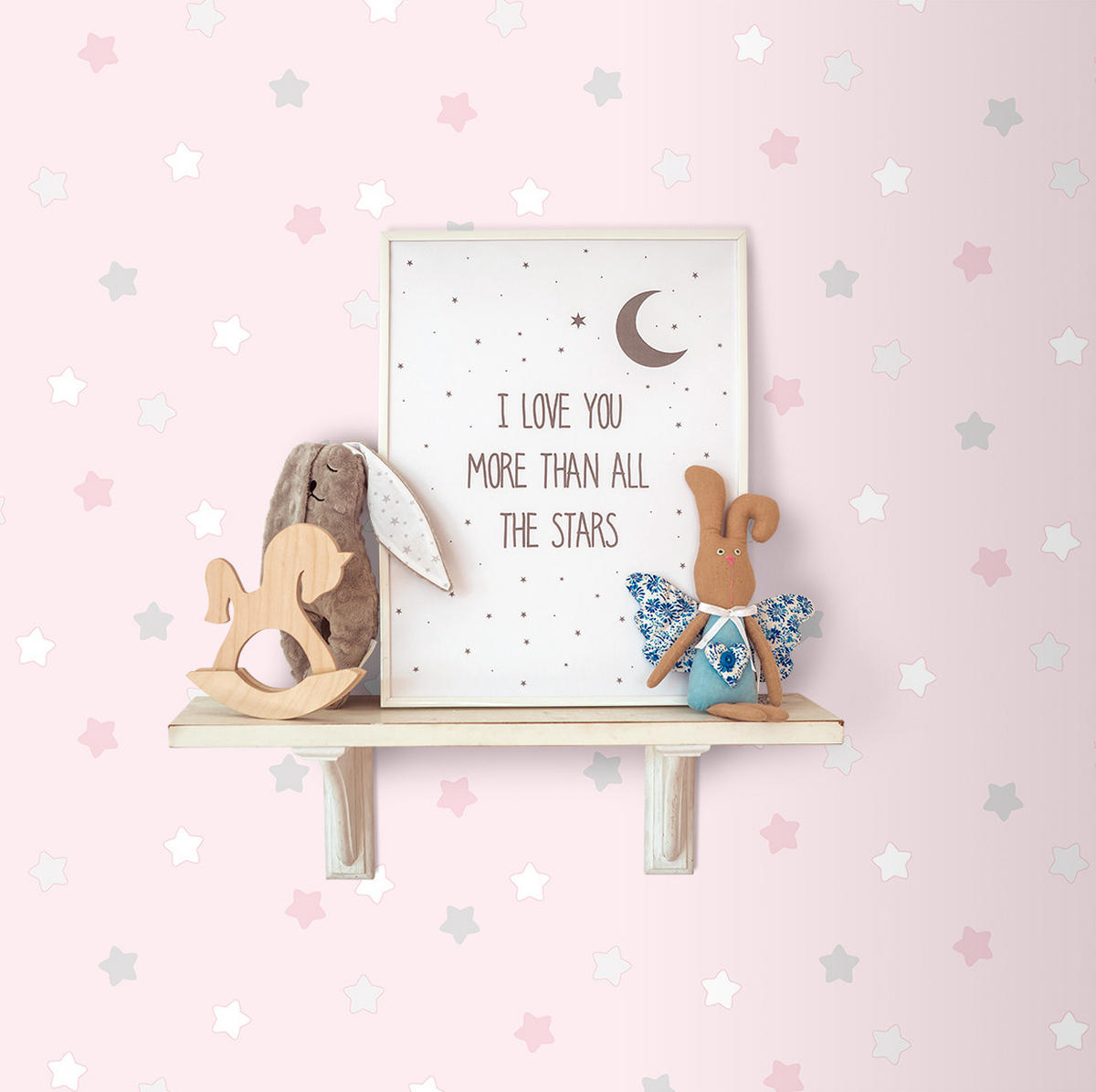 TAPETE kleine Sterne 53 cm x 10 m - Pink, Papier (53/0.1cm) - Sanders & Sanders
