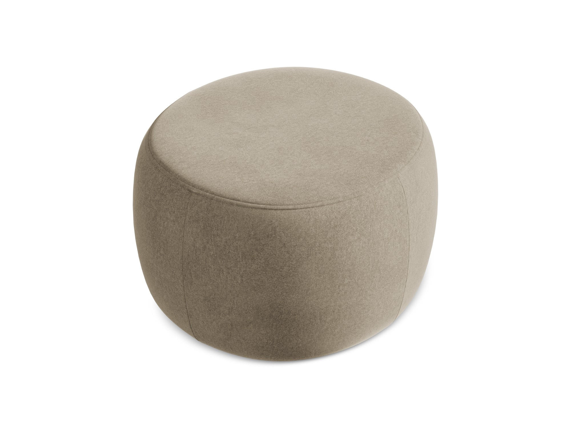POUF Samt Stoff Beige - Beige/Schwarz, Kunststoff/Textil (76/44/67cm) - Makamii