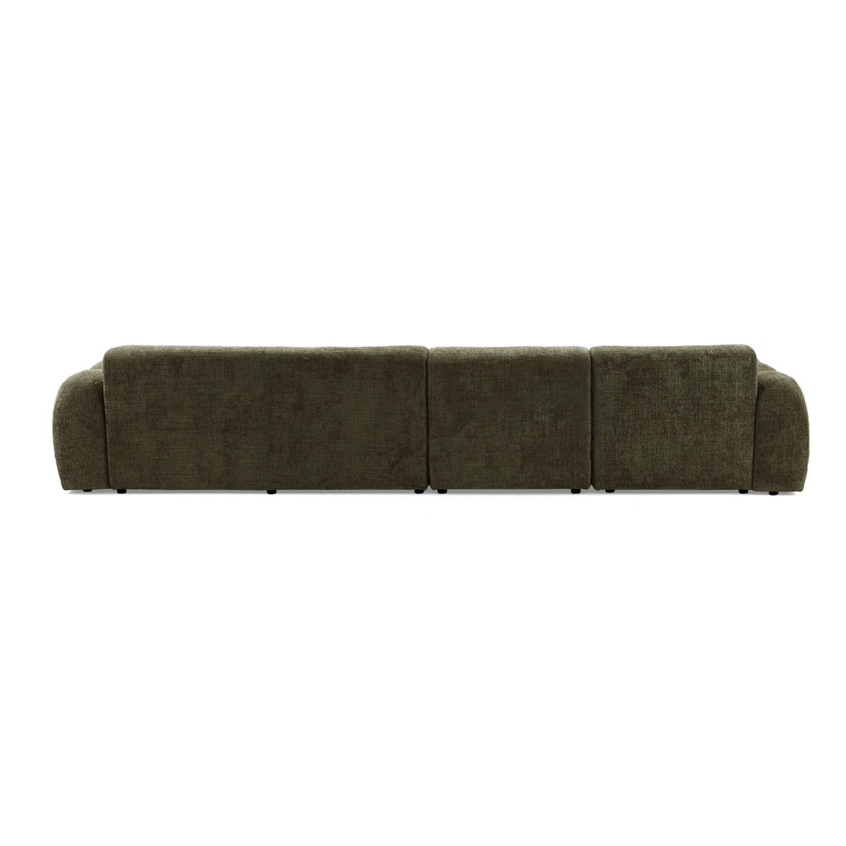 5-SITZER modulares Ecksofa VEER SET 2 Links, 379 x 175 cm, Chenille Webstoff Grün - Schwarz/Grün, Holz/Kunststoff (379/175cm) - Muffo