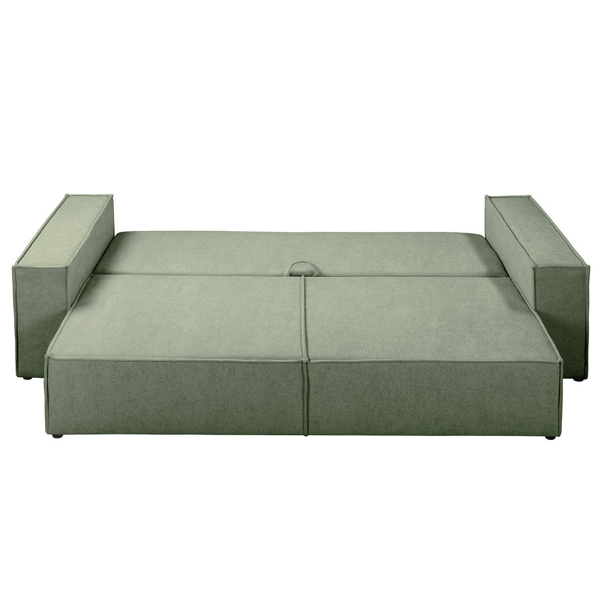 SCHLAFSOFA - Bouclé - Schwarz/Grün, Kunststoff/Textil (255/70/105cm) - home24