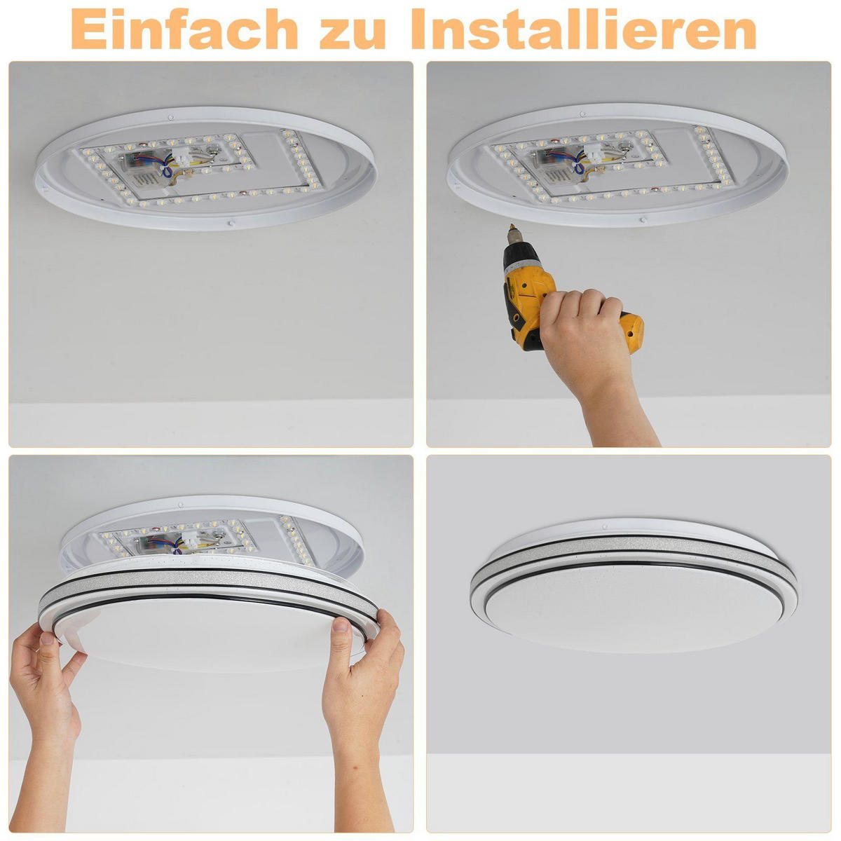 LED-DECKENLEUCHTE Anton 27/27/6 cm - Schwarz, Kunststoff (27/27/6cm) - Nettlife