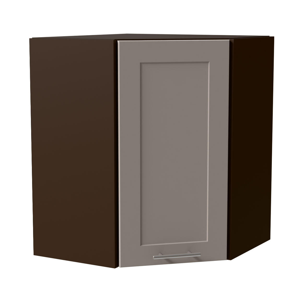 ECKHÄNGESCHRANK Oslo W10/60 Lava / Kaschmir Matt 60 / 60 / 72cm - Kaschmir/Dunkelgrau, Holz/Holzwerkstoff (60/72/60cm) - Feldmann-Wohnen