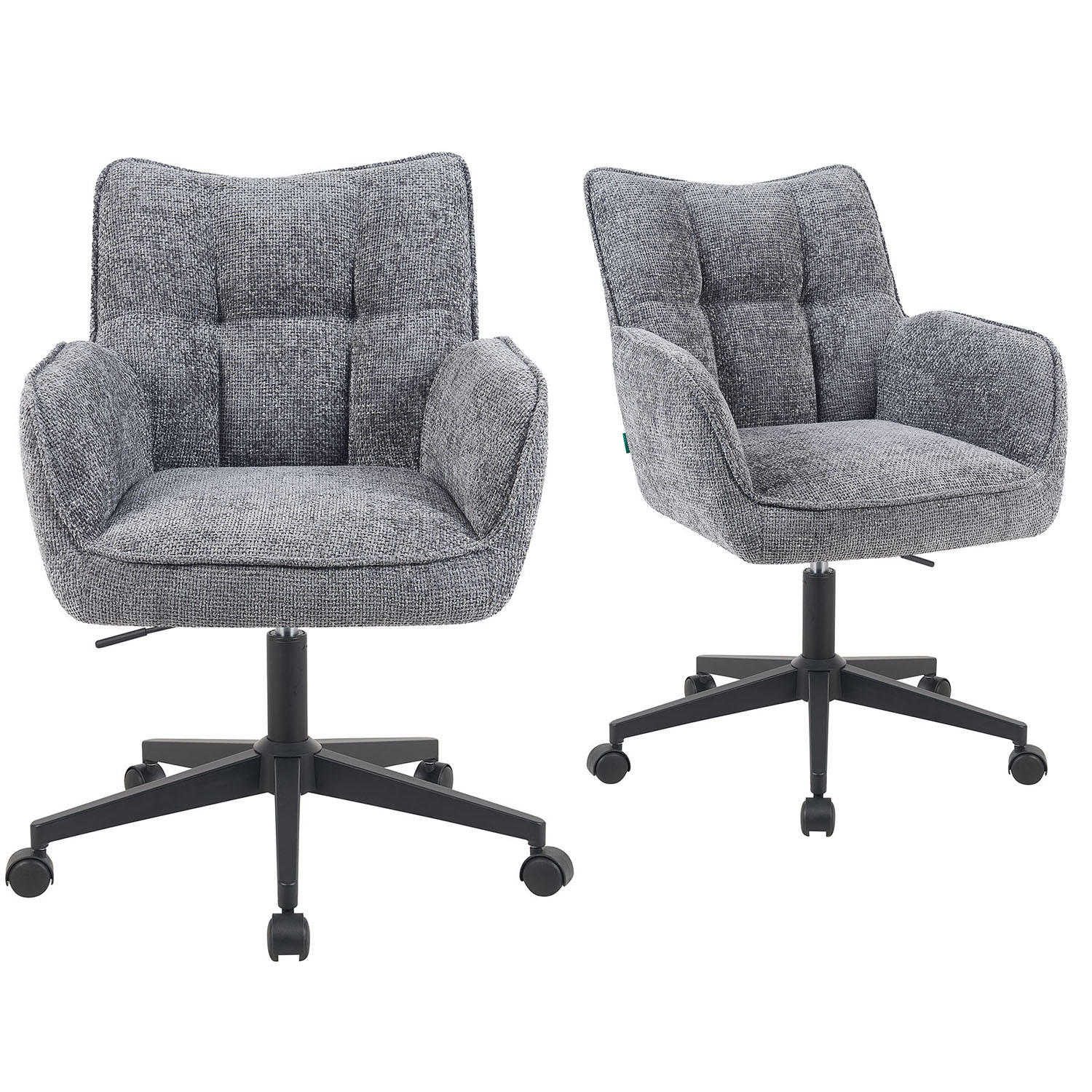 BÜROSTUHL Mika-Sven - Schwarz/Grau, Textil/Metall (59/81/66cm) - DUBI Möbel