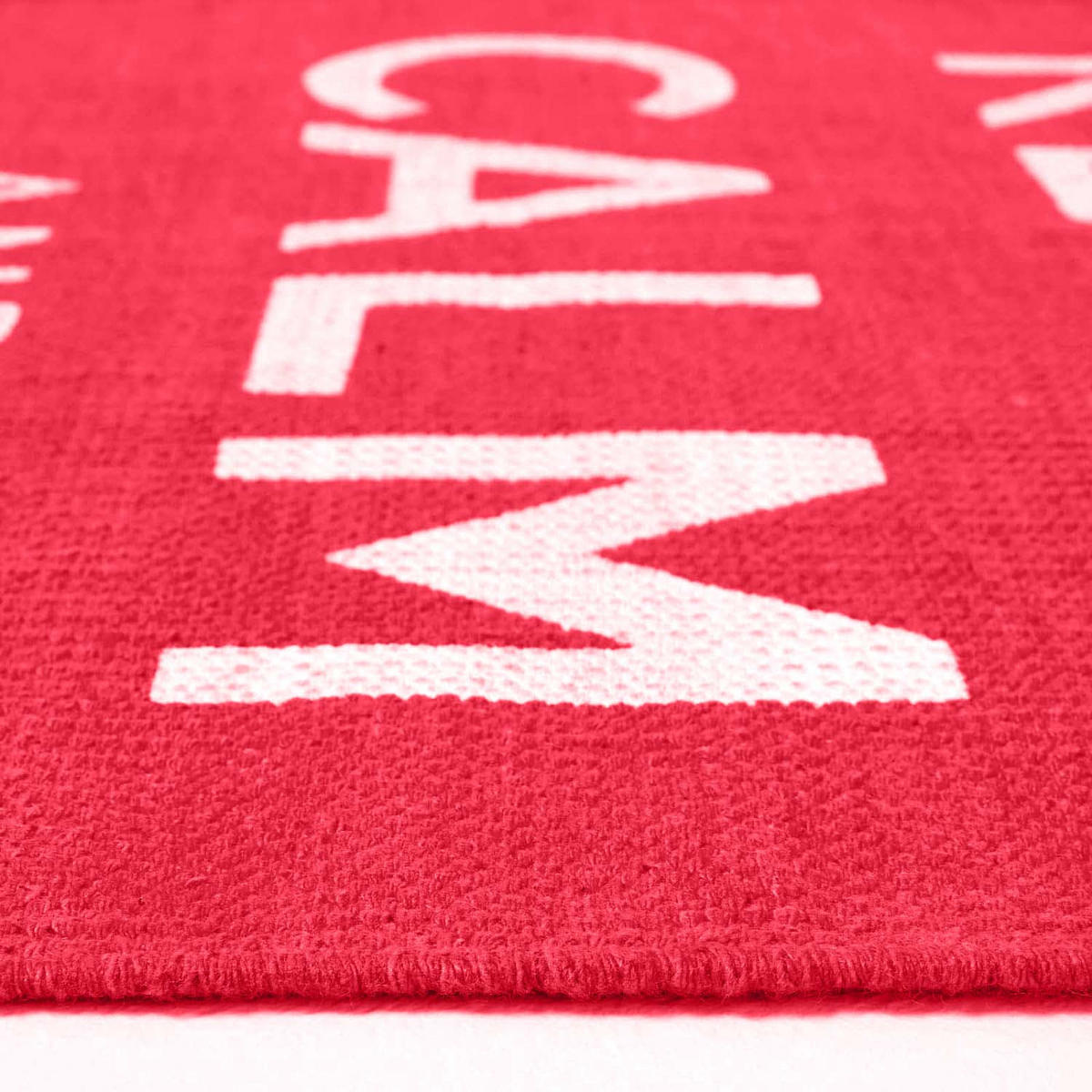 BAUMWOLLTEPPICH Keep Calm and Carry On 60/100 cm - Rot, Textil (60/100cm) - Homescapes
