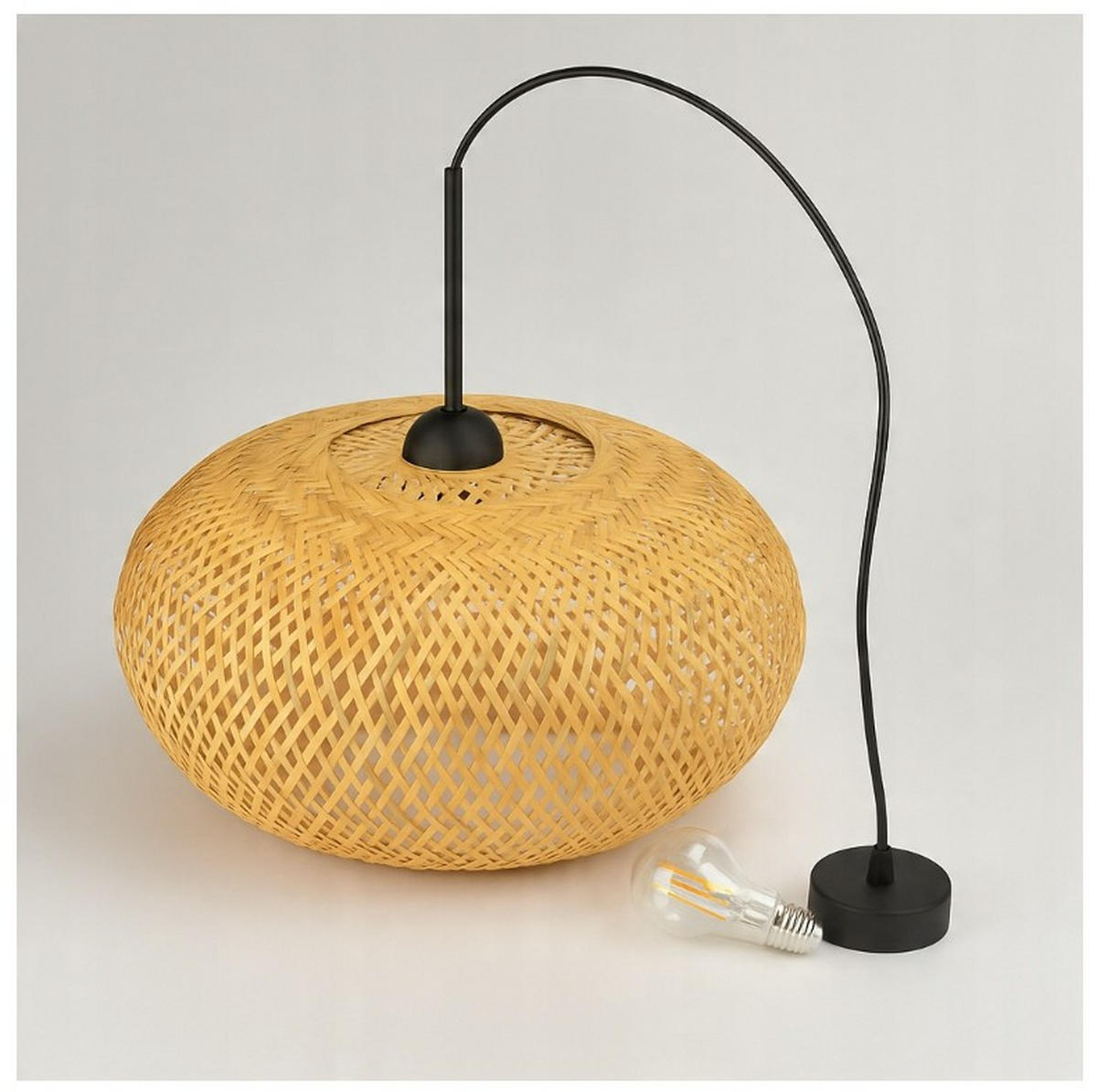 PENDELLEUCHTE BOHO - Beige, Holz/Metall (40/40/100cm) - kiki design