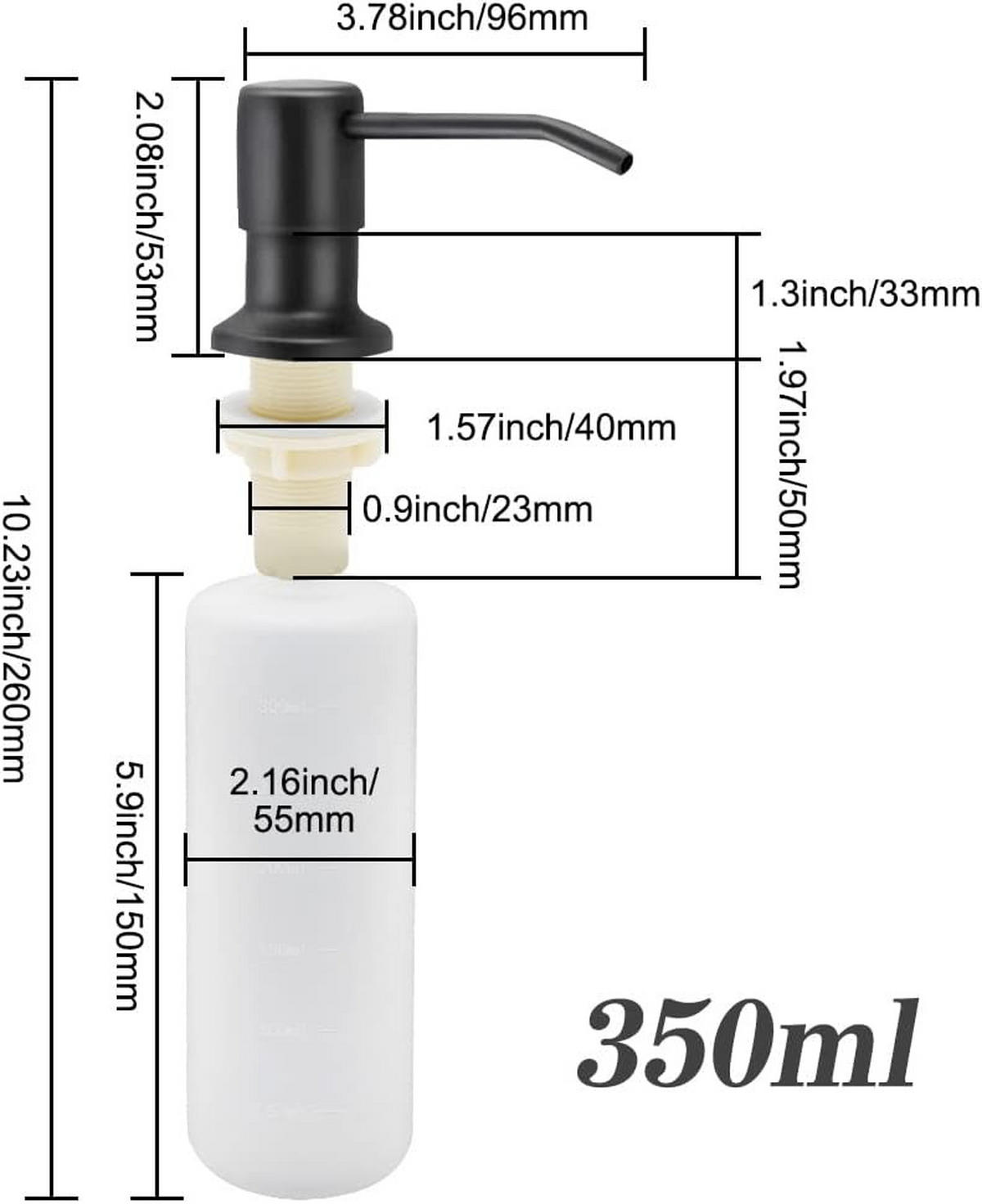 SEIFENSPENDER , 350-ml-Seifenspender für die Küchenspüle - Weiß, Kunststoff (9.6/5.5/26cm) - BELZ
