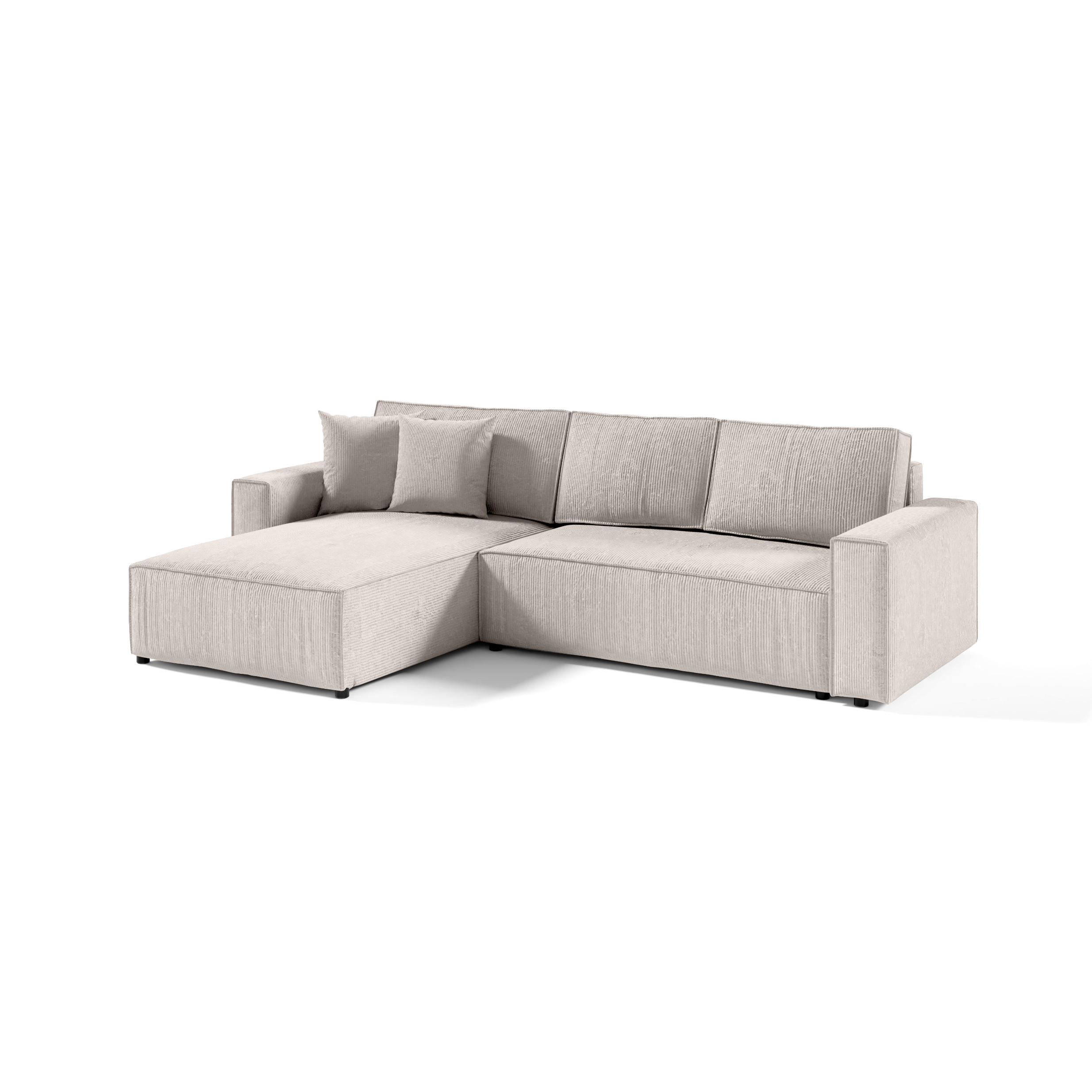 ECKSOFA Couch Sofagarnitur Sekwana L-form Creme - Creme, Naturmaterialien (294/185cm) - Fedve