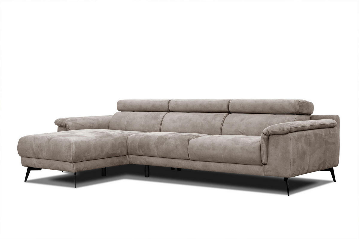 ECKSOFA FIERO 4-Sitzer, beige - Beige/Schwarz, Holzwerkstoff/Textil (158/269cm) - Courtois Laville