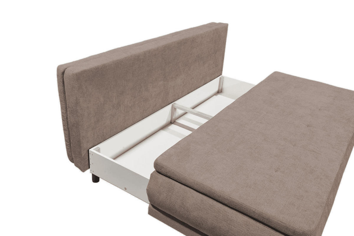 SCHLAFSOFA 2-Sitzer mit Bettkasten und Schlaffunktion - Weiß/Braun, Holzwerkstoff/Kunststoff (211/92/108cm) - ed exciting design