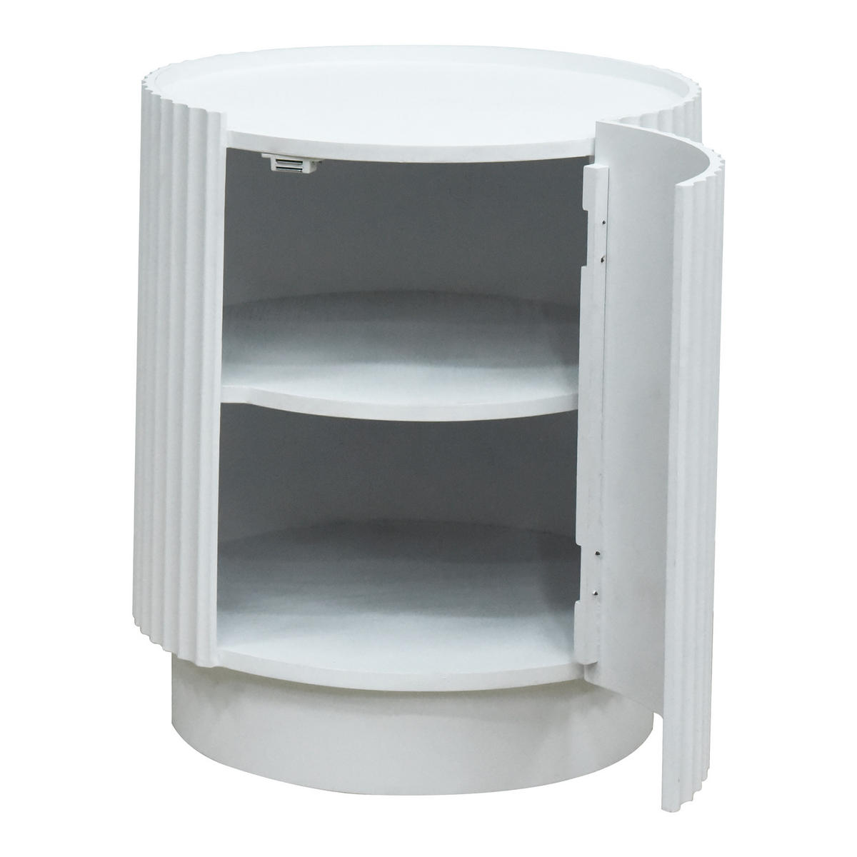 ODKLÁDACÍ STOLEK Rill - bílá, kompozitní dřevo (40/40/48.5cm) - [en.casa]