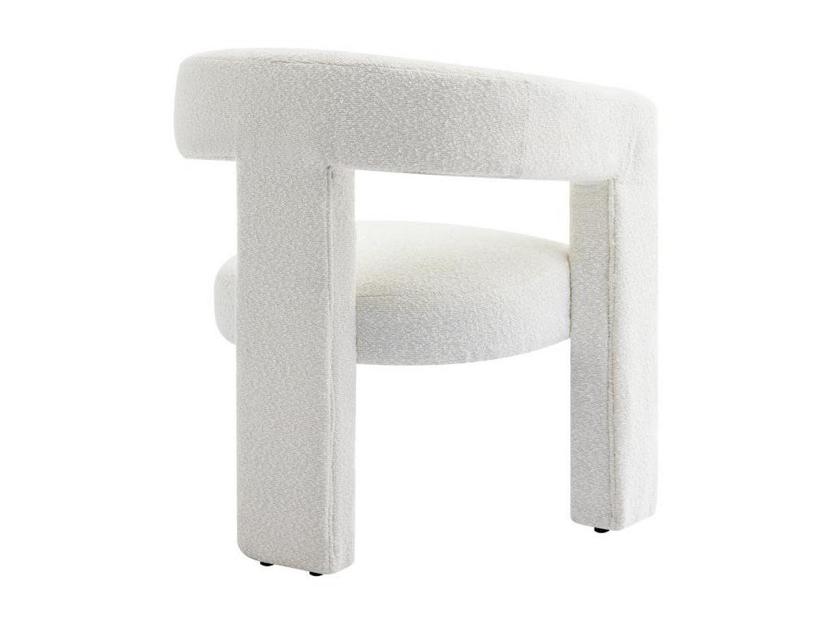 SESSEL - Bouclé-Stoff - Weiß - FAVINA - Weiß, Textil (59/75/64cm) - Vente-Unique