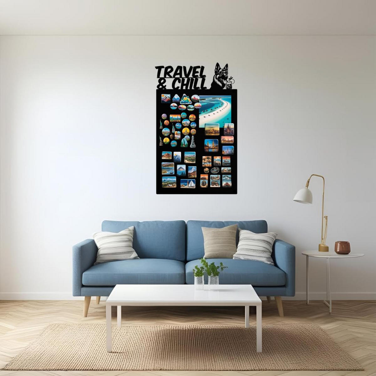 MAGNETTAFEL Schäferhund Schwarz 50x80 cm - Schwarz, Metall (50/80/0.7cm) - ANWICAR