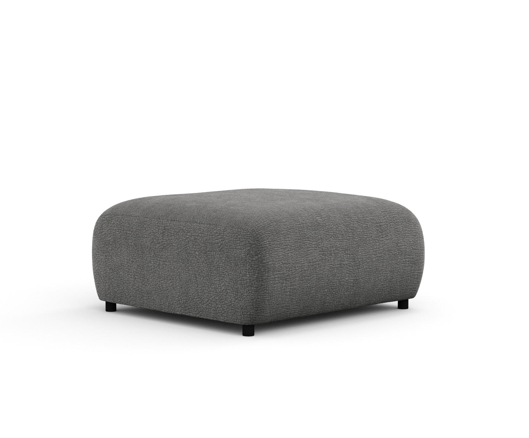 POUF S Zanzibar Grau Chenille - Schwarz/Grau, Holz/Holzwerkstoff (88/37/88cm) - Maison de Reve