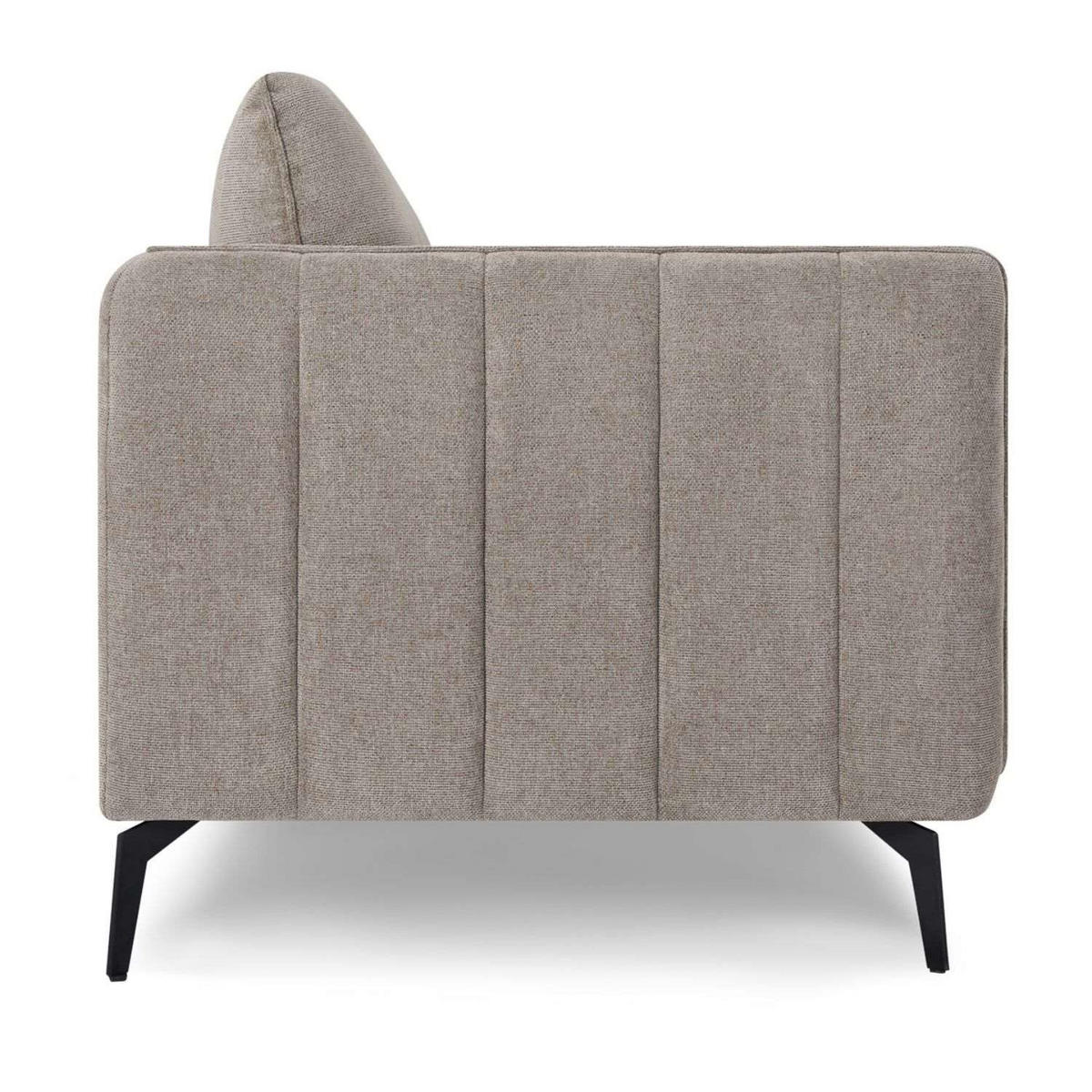 ZWEISITZER-SOFA Webstoff Beige - Beige/Schwarz, Textil/Metall (158/85/85cm) - Furnhouse