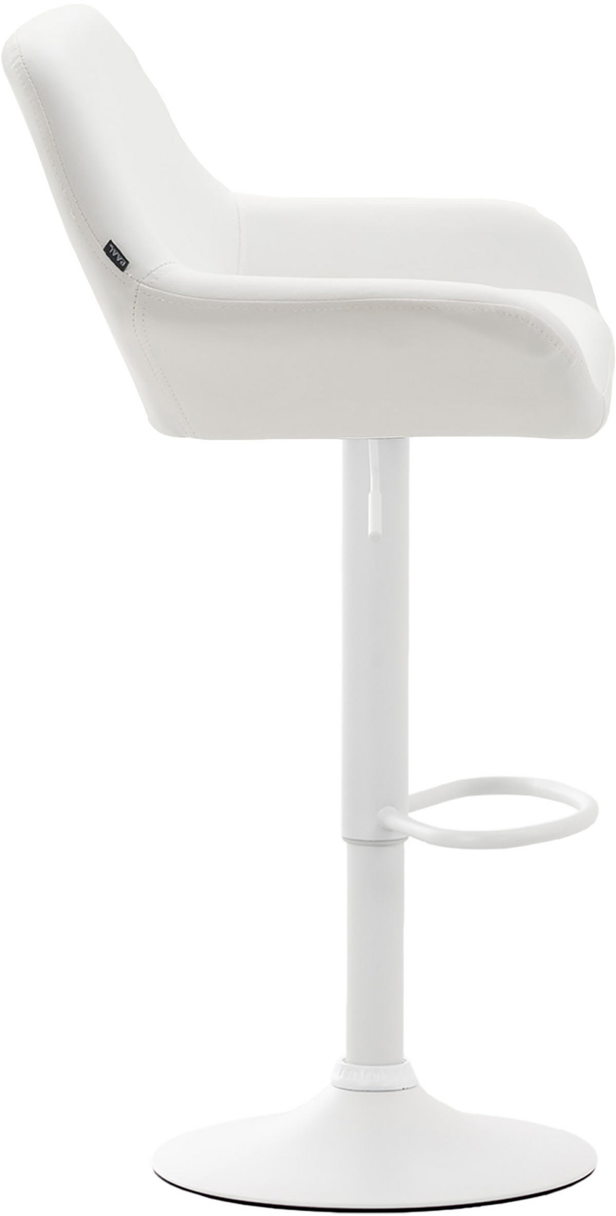 BARHOCKER 2er Set Lederlook weiß - Walnussfarben/Weiß, Textil/Metall (51/89/52cm) - CLP