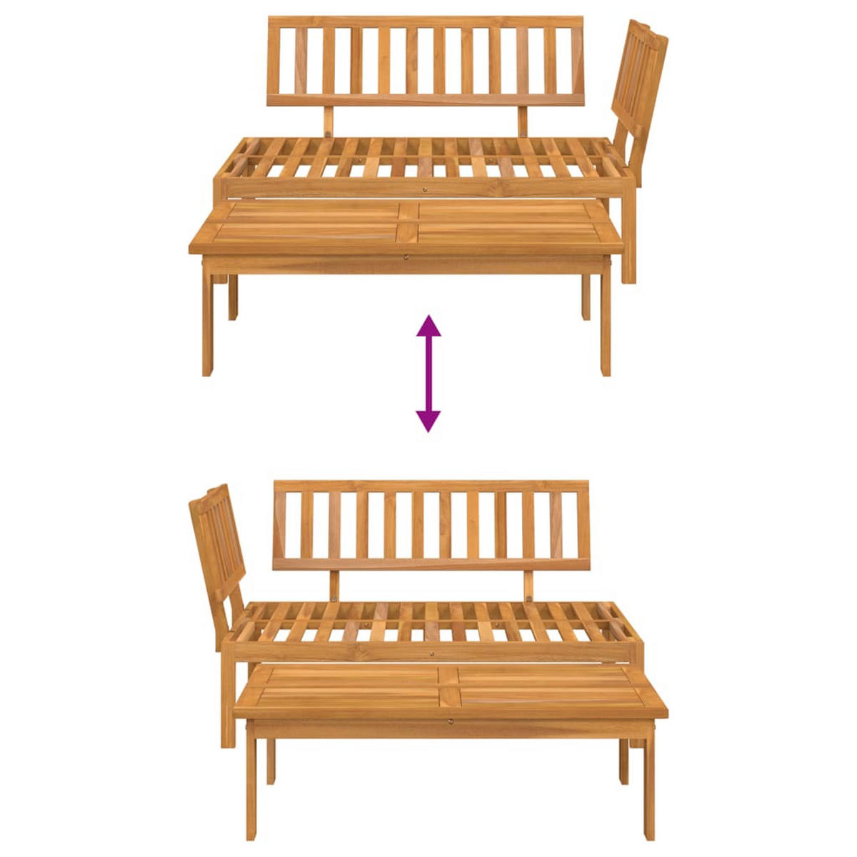 GARTEN-SOFAGARNITUR 2-TLG. Aus Paletten Massivholz Akazie - Braun, Holz (92/69/133cm) - vidaXL