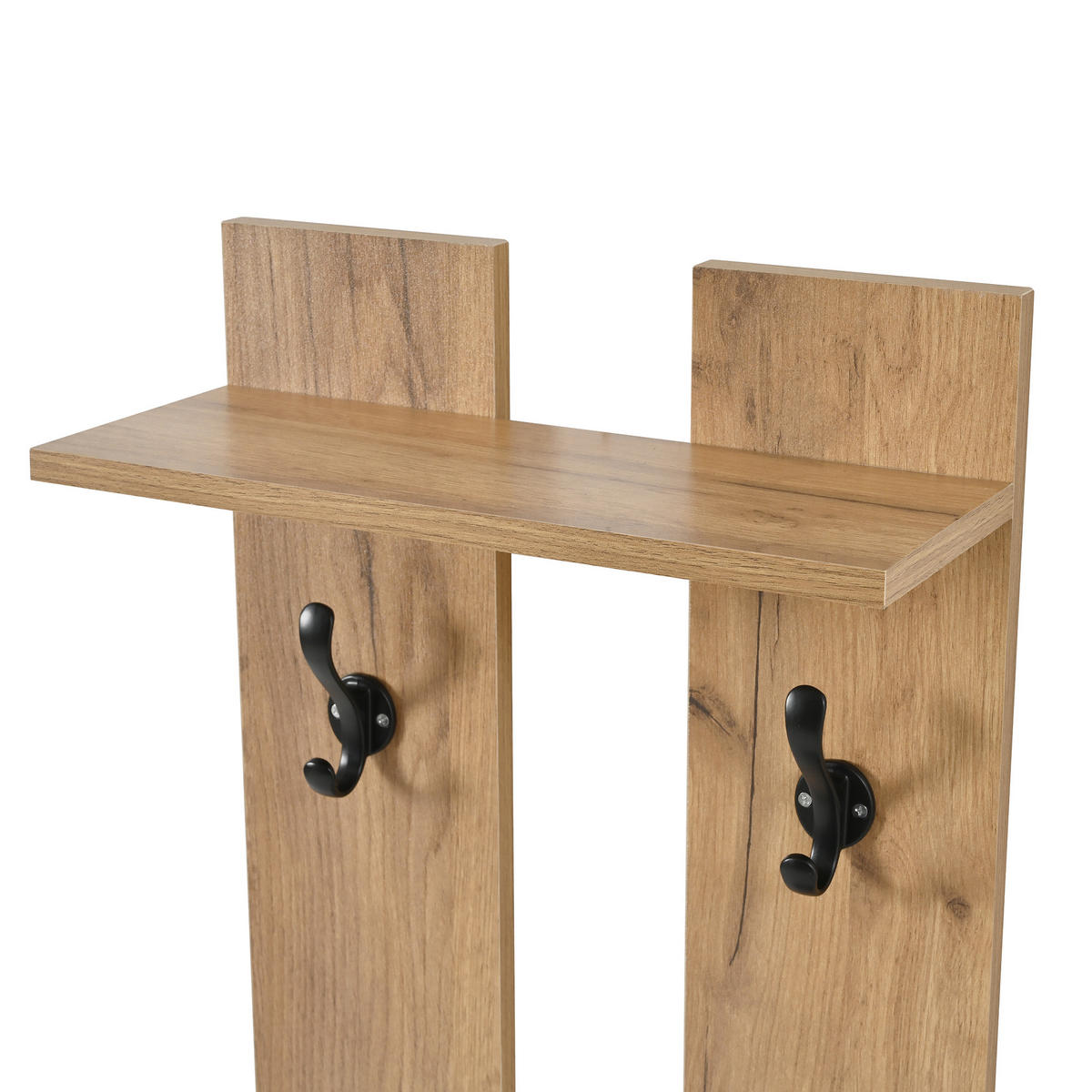 SCHUHSCHRANK aus Spanplatte 140x35x139cm in Natur mit Sitzbank & Spiegel - Naturfarben, Holzwerkstoff (140/139/35cm) - Modfu