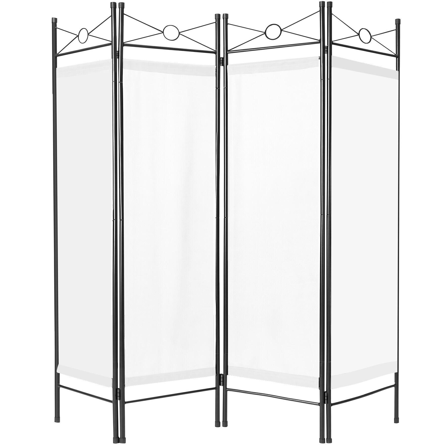 RAUMTEILER , 160 x 2,5 x 180 cm, weiß - Weiß, Metall (2.5/180/160cm) - tectake