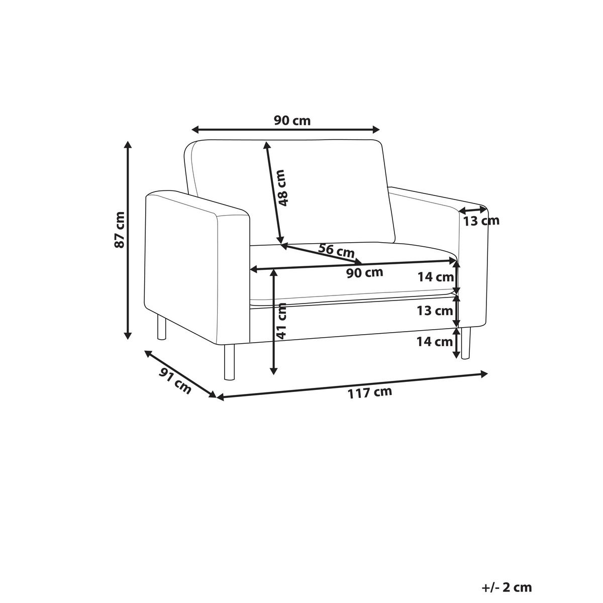 SESSEL Hellgrau Savalen - Hellgrau/Schwarz, Textil (117/87/91cm) - Beliani