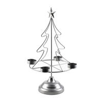 ADVENTSKERZENHALTER Santa Lila Silber 23.5/11/38 cm Metall - Silberfarben, Metall (11/38/23.5cm) - Mondex
