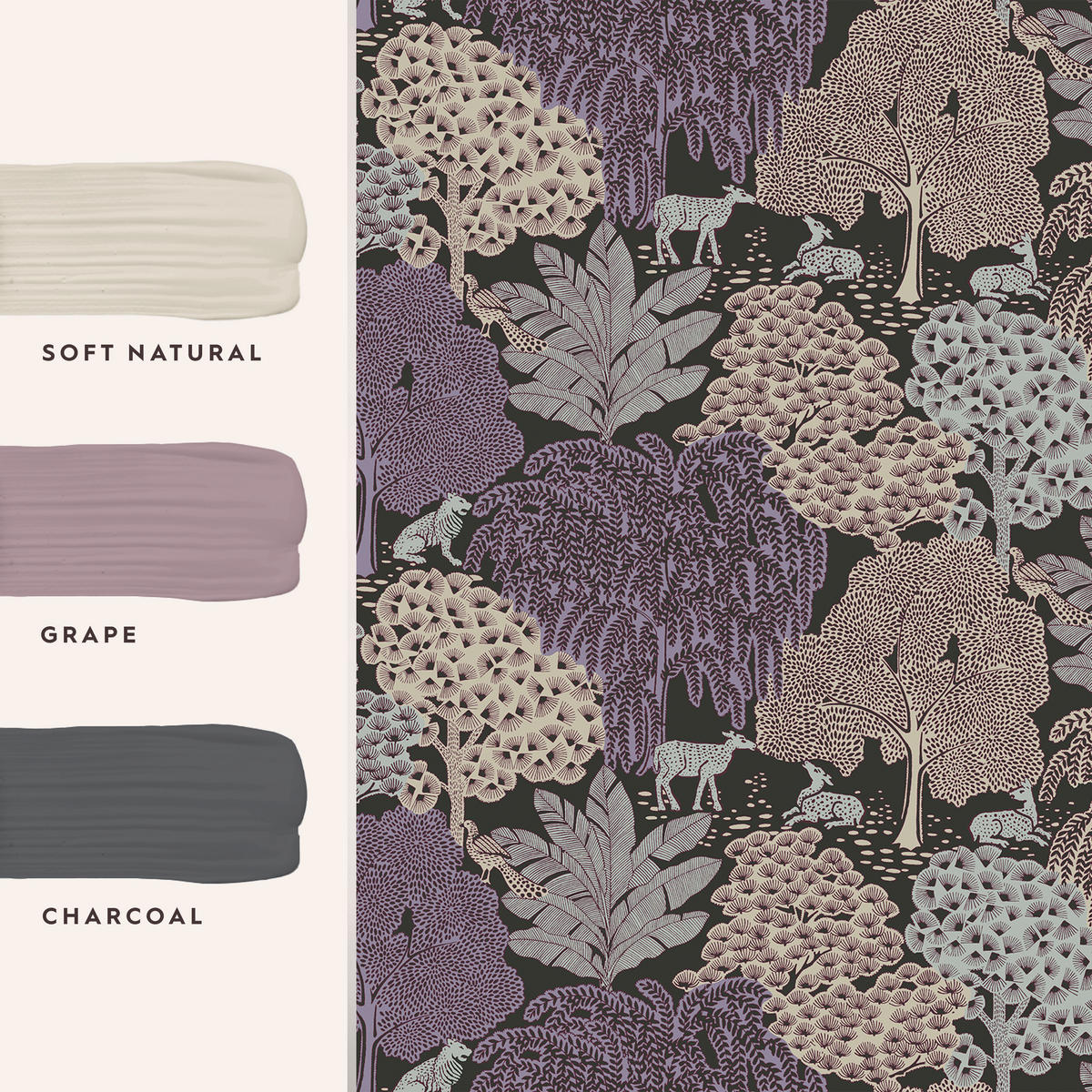 VLIESTAPETE Garwood Grove 1000x52cm - Lila, Papier/Kunststoff (52/1000cm) - LAURA ASHLEY