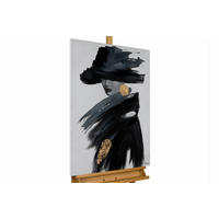 ACRYLBILD HANDGEMALT 60/90 cm - Schwarz, Holz/Textil (60/90cm) - KUNSTLOFT