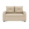 KLAPP-DOPPELSOFA mit Schlaf-Funktion in Beige - Beige, Textil (81/94/131cm) - KOMHTOM