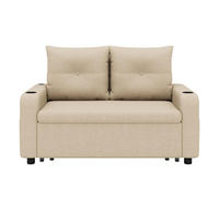 KLAPP-DOPPELSOFA mit Schlaf-Funktion in Beige - Beige, Textil (81/94/131cm) - KOMHTOM