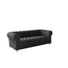 SOFA CHESTERFIELD Elegant Klassisch Schick Stoff Whisper Velours Graphit - Graphitfarben, Holz/Textil (202/77/90cm) - Kaiser Möbel