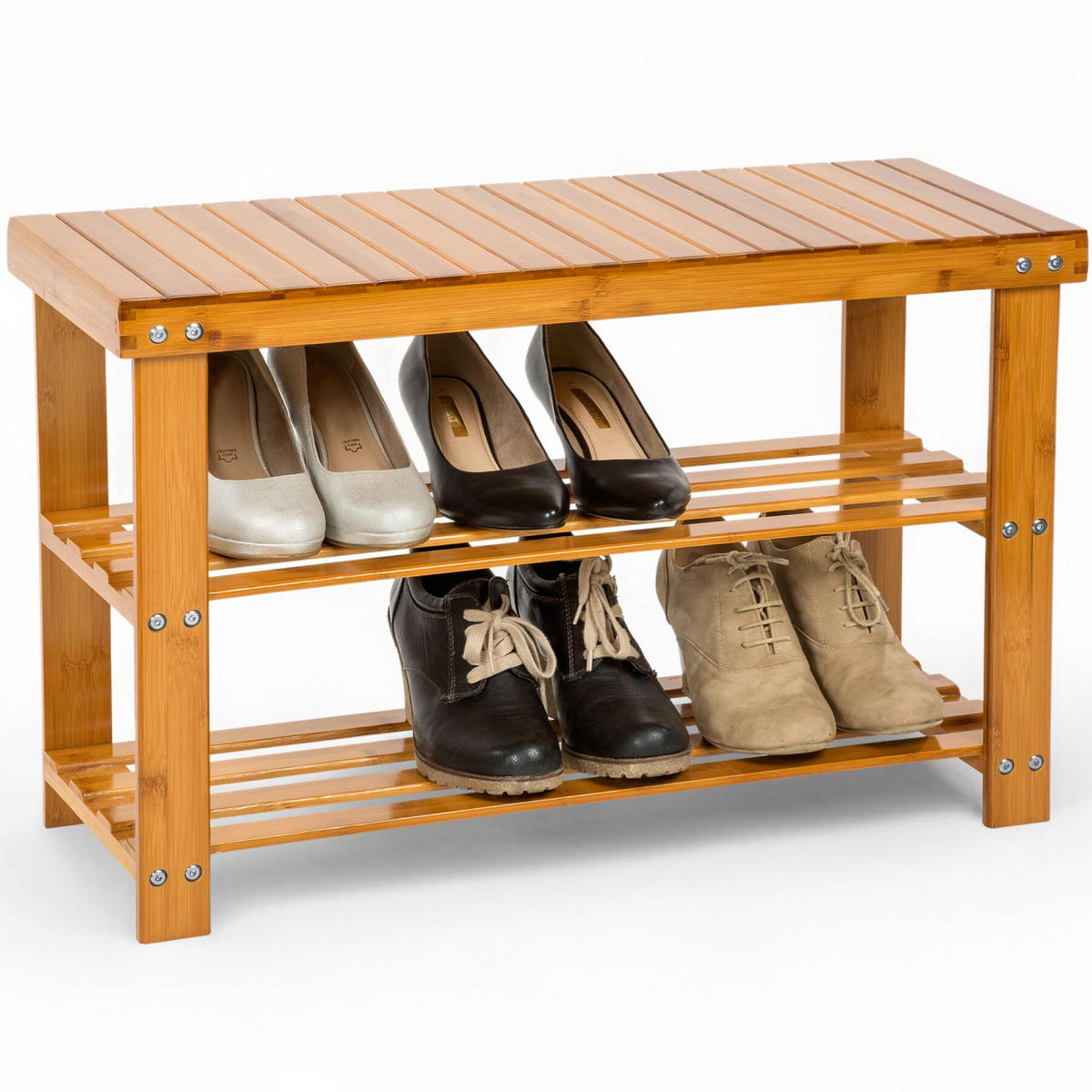 SCHUHBANK Silke, 70 x 28 x 45,5 cm, braun - Braun, Holz (28/45.5/70cm) - tectake